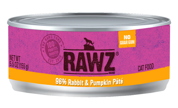 Rawz Cat Cans 96% Rabbit & Pumpkin 5.5oz*
