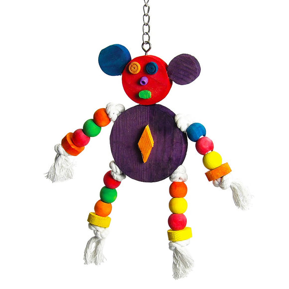 A&E Cages Happy Beaks The Crazy Wooden Mouse Bird Toy