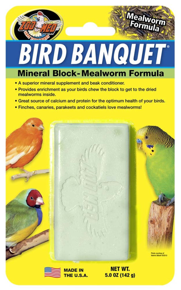 Zoo Med Bird Banquet Mealworm Formula Mineral Blocks