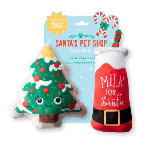 Fringe Santa Ready 2pc Mini Dog Toy Set