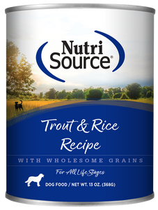 NutriSource K9 Trout Rice 13oz