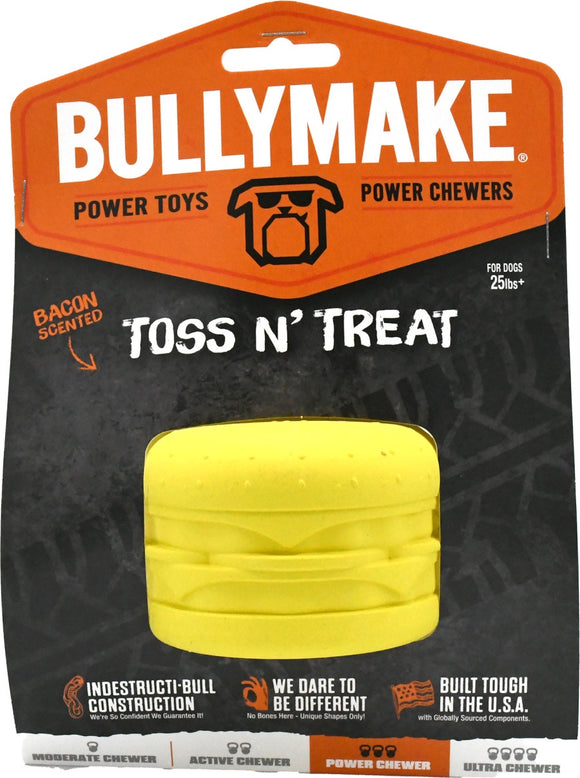 Bullymake Toss N Treat Yellow Cheeseburger