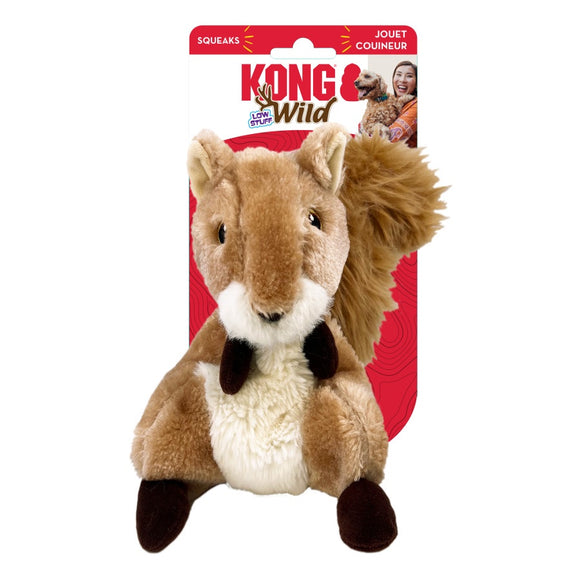 Kong Wild Low Stuff Creatures Dog Toy Squirrel Medium