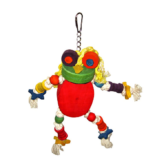 A&E Cage The Silly Wood Frog Bird Toy