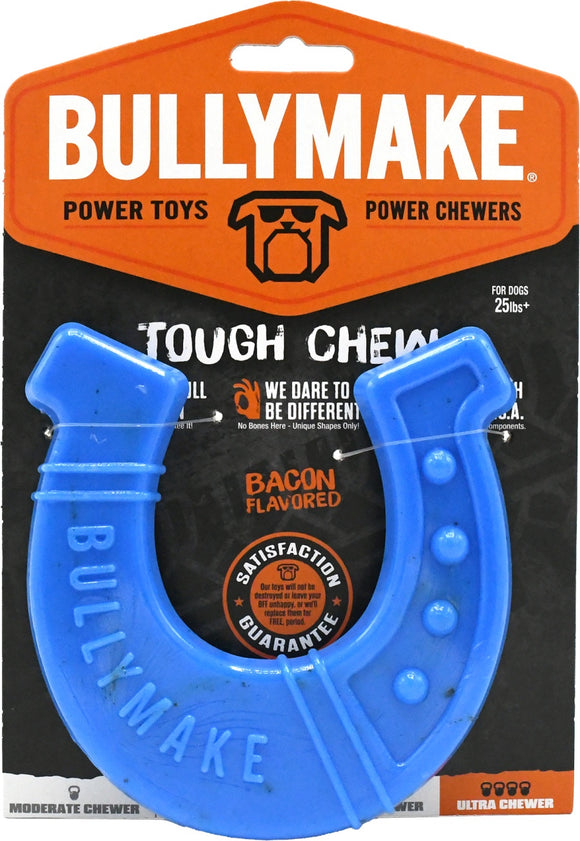 Bullymake Tough Chew Blue Horseshoe