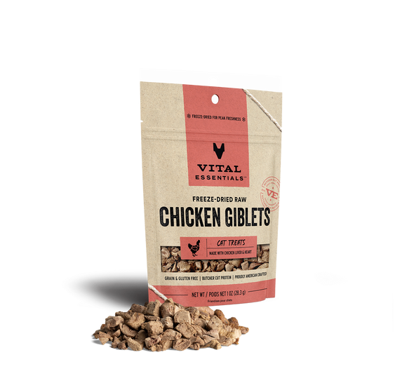 Vital Essentials Cat Freeze Dried Treat Chicken Giblet 1oz
